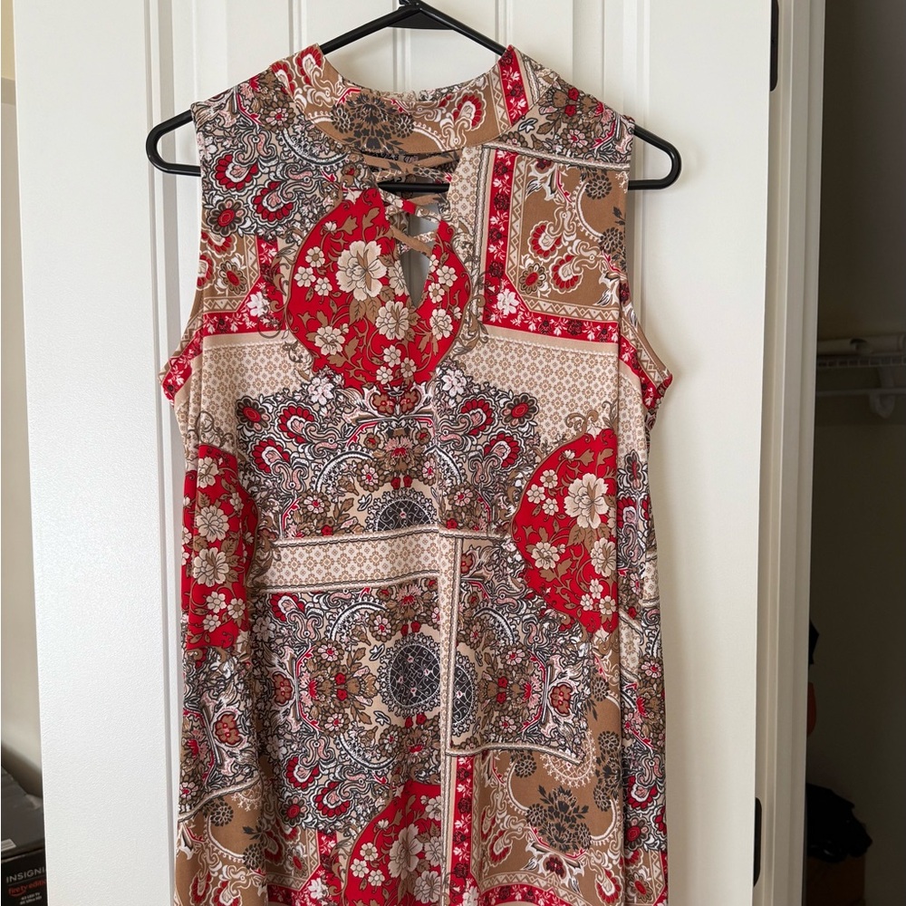 CATO Floral Patchwork Sleeveless Top